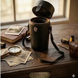 Nikon CL-43A Hard Lens Case for AF 80-200mm f/2.8 D Zoom ED Leather Cylinder Bag